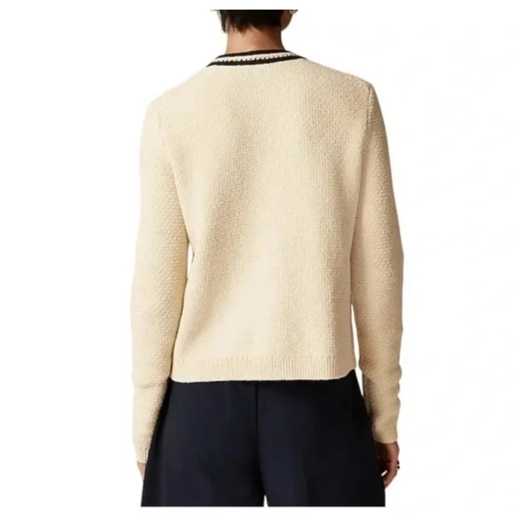 J. Crew Cream Contrast Trim Cardigan with gold Buttons* NWT - Picture 4 of 9